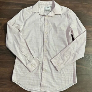 Goodfellow & Co Mens Checked Standard Fit Non-Iron Long Sleeve Dress Shirt Sz M